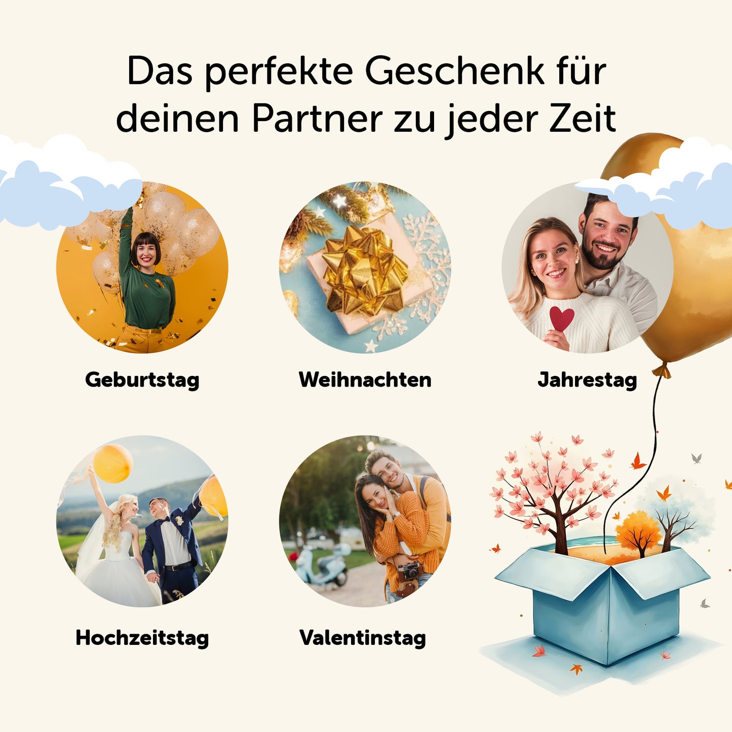 Geschenk für Partner, Gutscheinkalender mit Rubbelaufkleber für 12 Überraschungen, neutrales Kalendarium, DIN lang