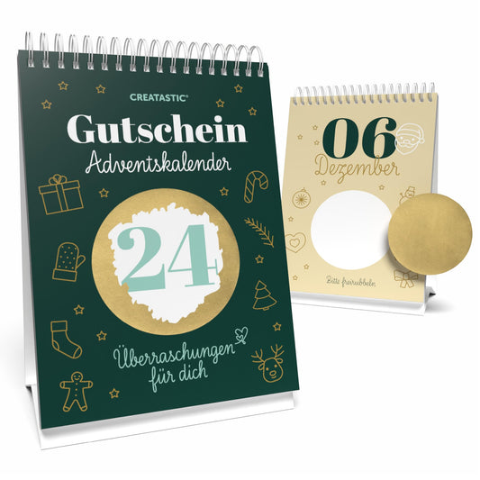 Gutschein Adventskalender 2026 mit 24 Rubbelaufkleber Weihnachtskalender