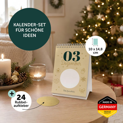 Gutschein Adventskalender 2026 mit 24 Rubbelaufkleber Weihnachtskalender