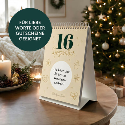 Gutschein Adventskalender 2026 mit 24 Rubbelaufkleber Weihnachtskalender