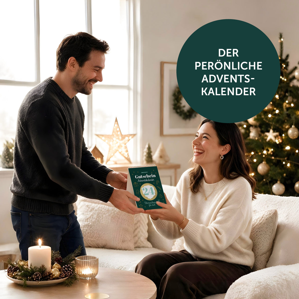 Gutschein Adventskalender 2026 mit 24 Rubbelaufkleber Weihnachtskalender