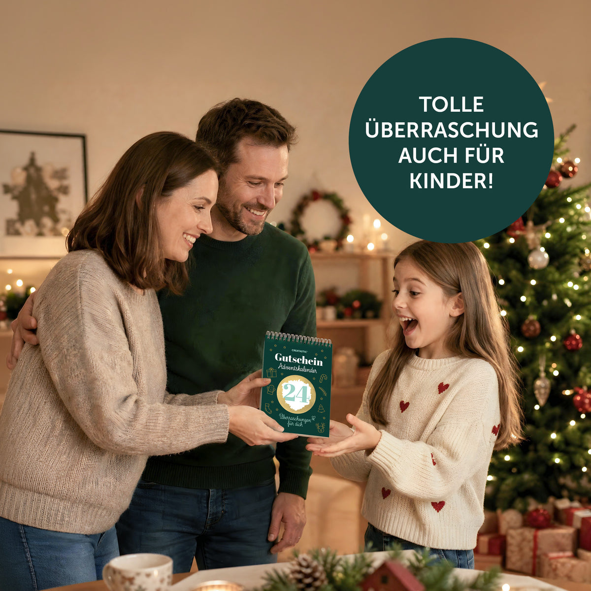 Gutschein Adventskalender 2026 mit 24 Rubbelaufkleber Weihnachtskalender