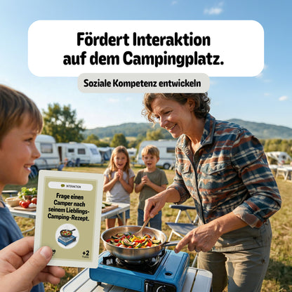Camping Stars - Das spannende Aufgaben Kartenspiel für Kinder, 50 Karten, Camping Zubehör