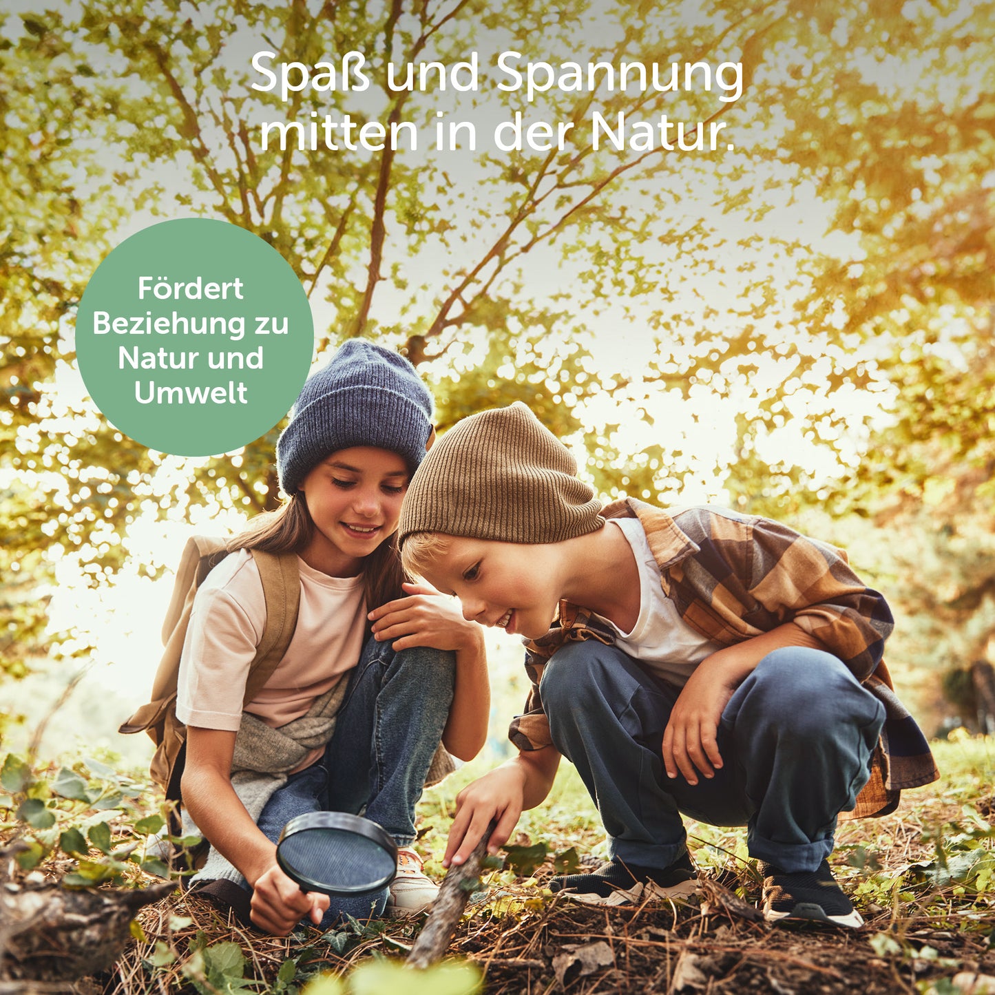 Kinder erkunden die Natur mit Spaß, sammeln Erfahrungen und fördern ihre Beziehung zur Umwelt.
