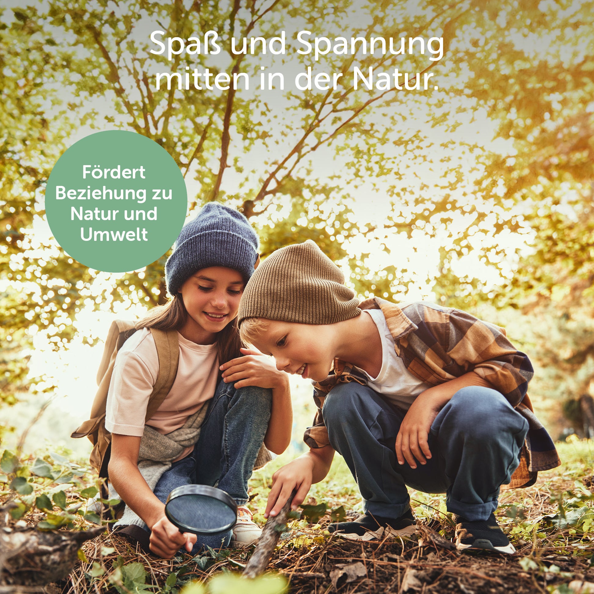 Kinder erkunden die Natur mit Spaß, sammeln Erfahrungen und fördern ihre Beziehung zur Umwelt.