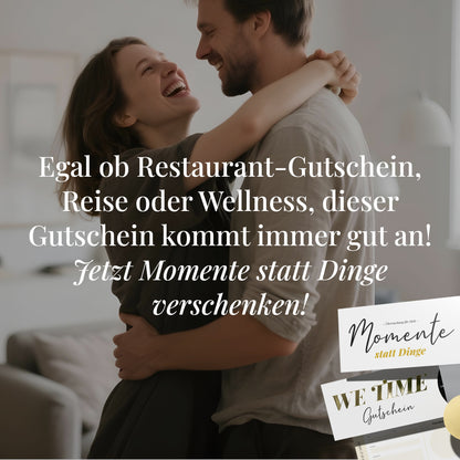 Zeit statt Zeug Gutschein – gemeinsame Zeit schenken mit We Time Karte, mit Hülle und Rubbelaufkleber, DIN lang
