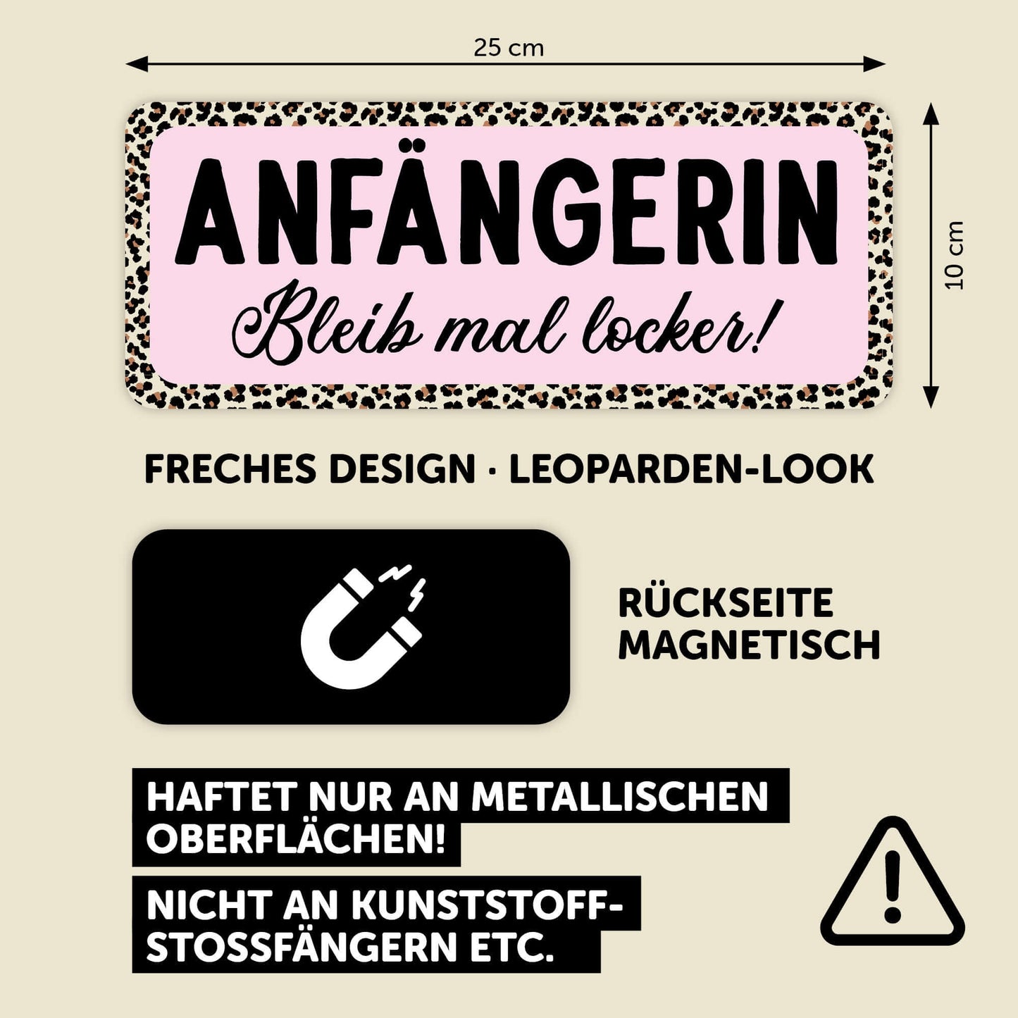 Fahranfängerin Führerschein bestanden Magnetschild Auto, 25 x 10 cm, bis 200 km/h, Führerschein Geschenk