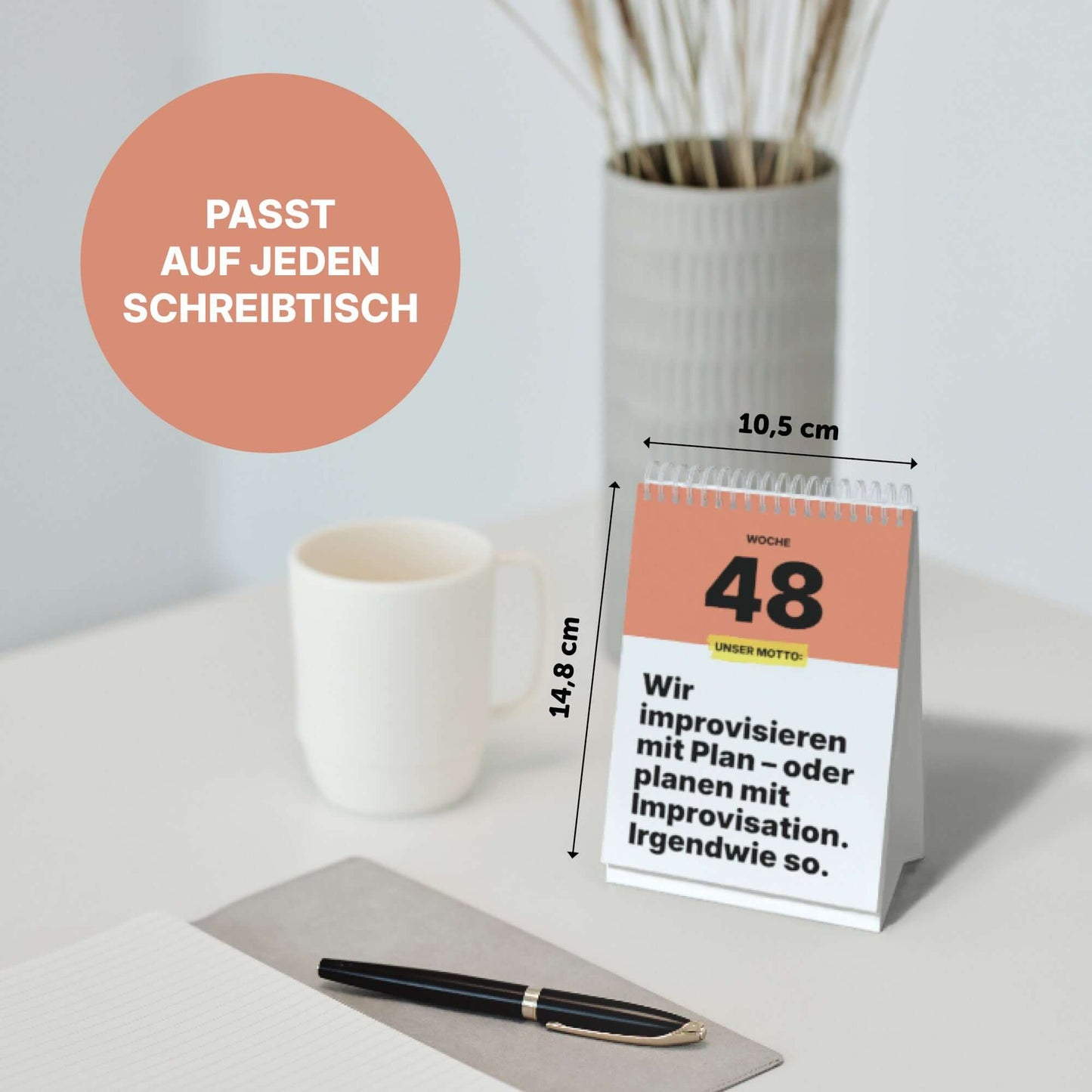 Tischkalender DIN A6 mit witzigem Spruch, passend für jeden Schreibtisch, perfekte Büro-Dekoration.