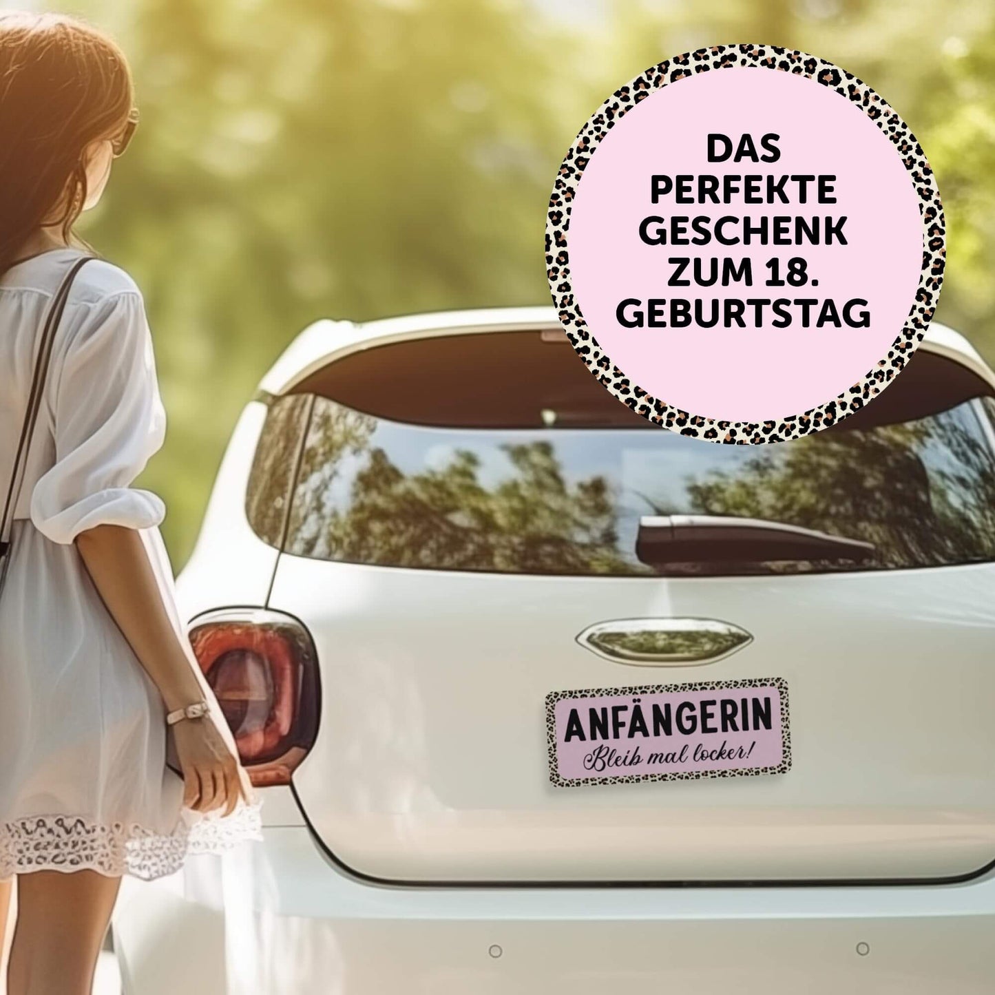 Fahranfängerin Magnetschild Auto für den 18. Geburtstag, sichtbar und stilvoll, Geschenkidee für neue Fahrerinnen.