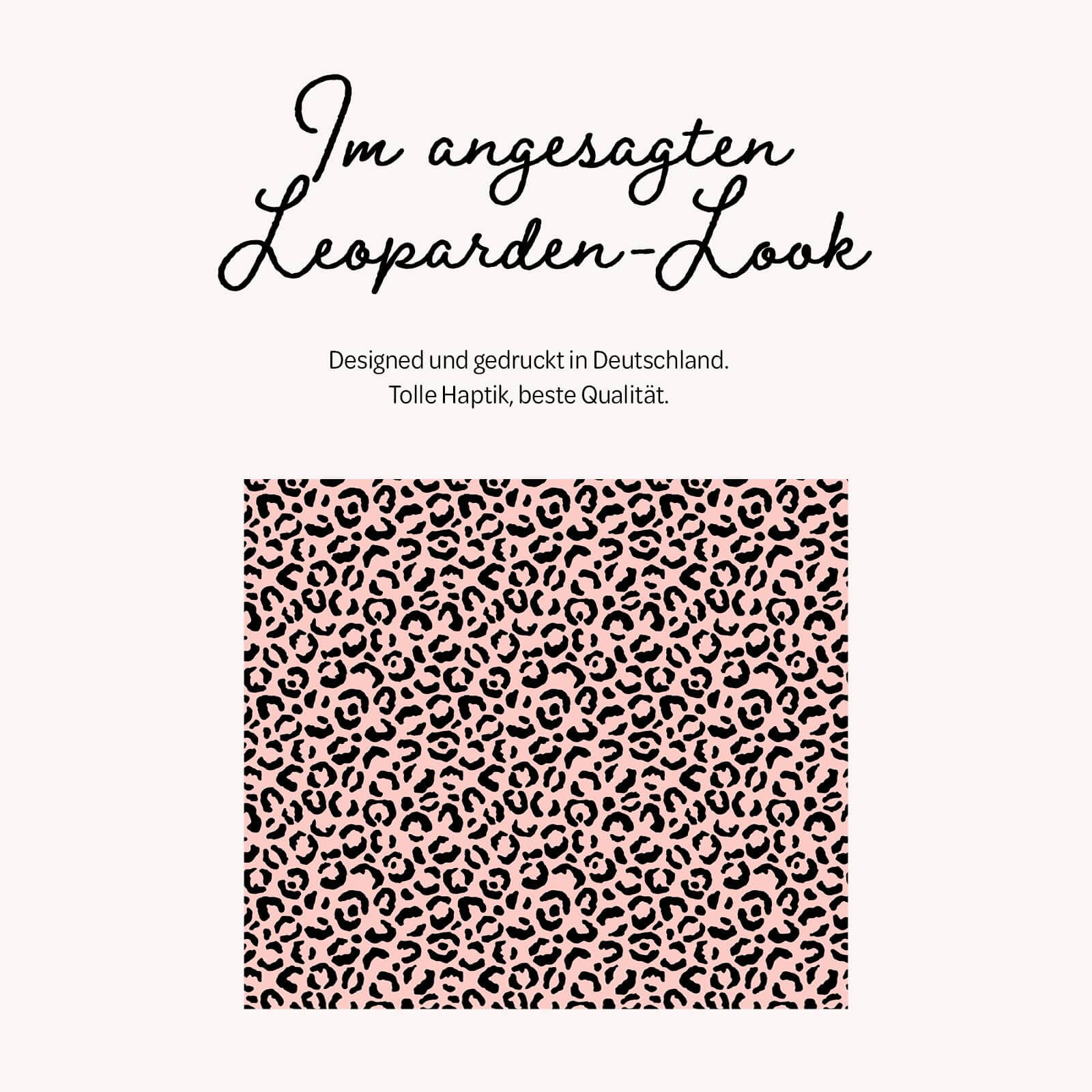 Leopardenlook-Hintergrund in Rosa, designed und gedruckt in Deutschland, hochwertige Haptik.