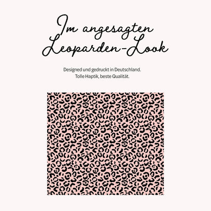 Leopardenlook-Hintergrund in Rosa, designed und gedruckt in Deutschland, hochwertige Haptik.