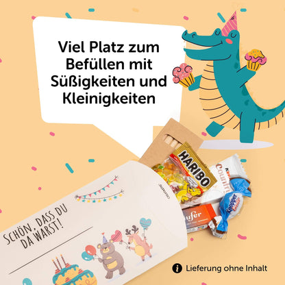 Füllbare Mitgebsel Schachteln im lustigen Tierdesign für Kinder, ideal für Süßigkeiten und kleine Geschenke.