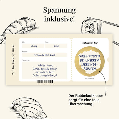 Zeit statt Zeug Gutschein – gemeinsame Zeit schenken mit We Time Karte, mit Hülle und Rubbelaufkleber, DIN lang.